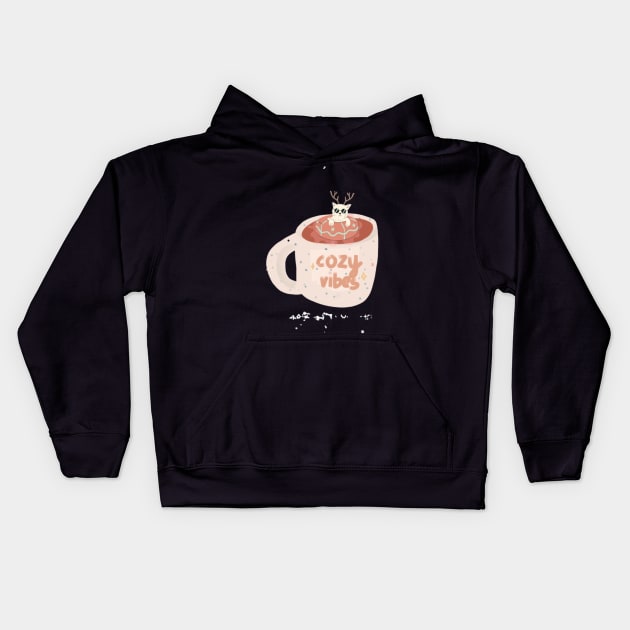 cozy vibes Kids Hoodie by Asterme